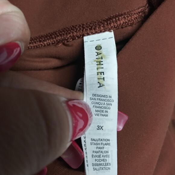 Athleta Salutation Stash Flare Pant Toasted Brown #465607 Athletic Size 3X - Picture 7 of 9